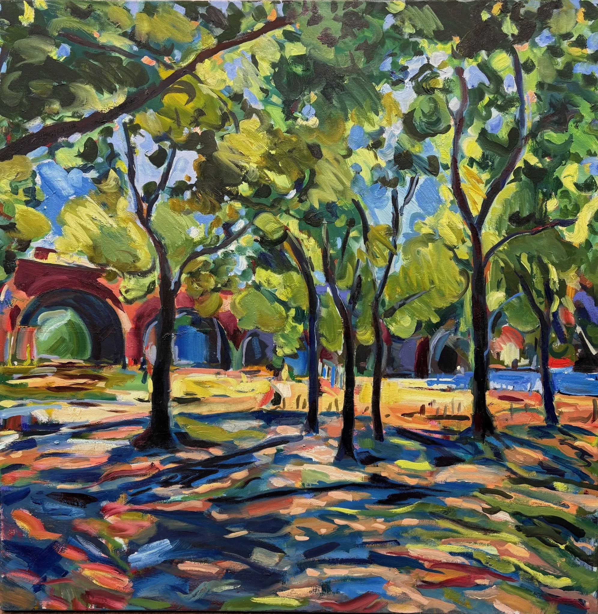 Summer trees, oil on canvas, 100x100cm, £1400 SOLD