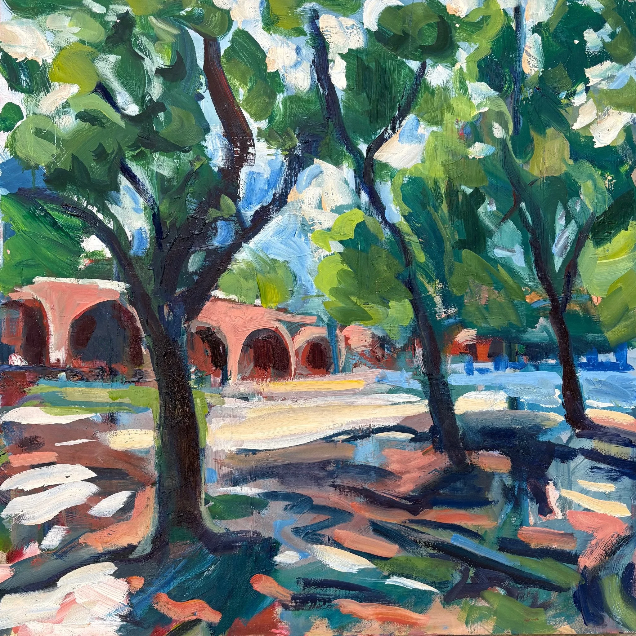 The park is listening, oil on canvas, 50x50cm, £700