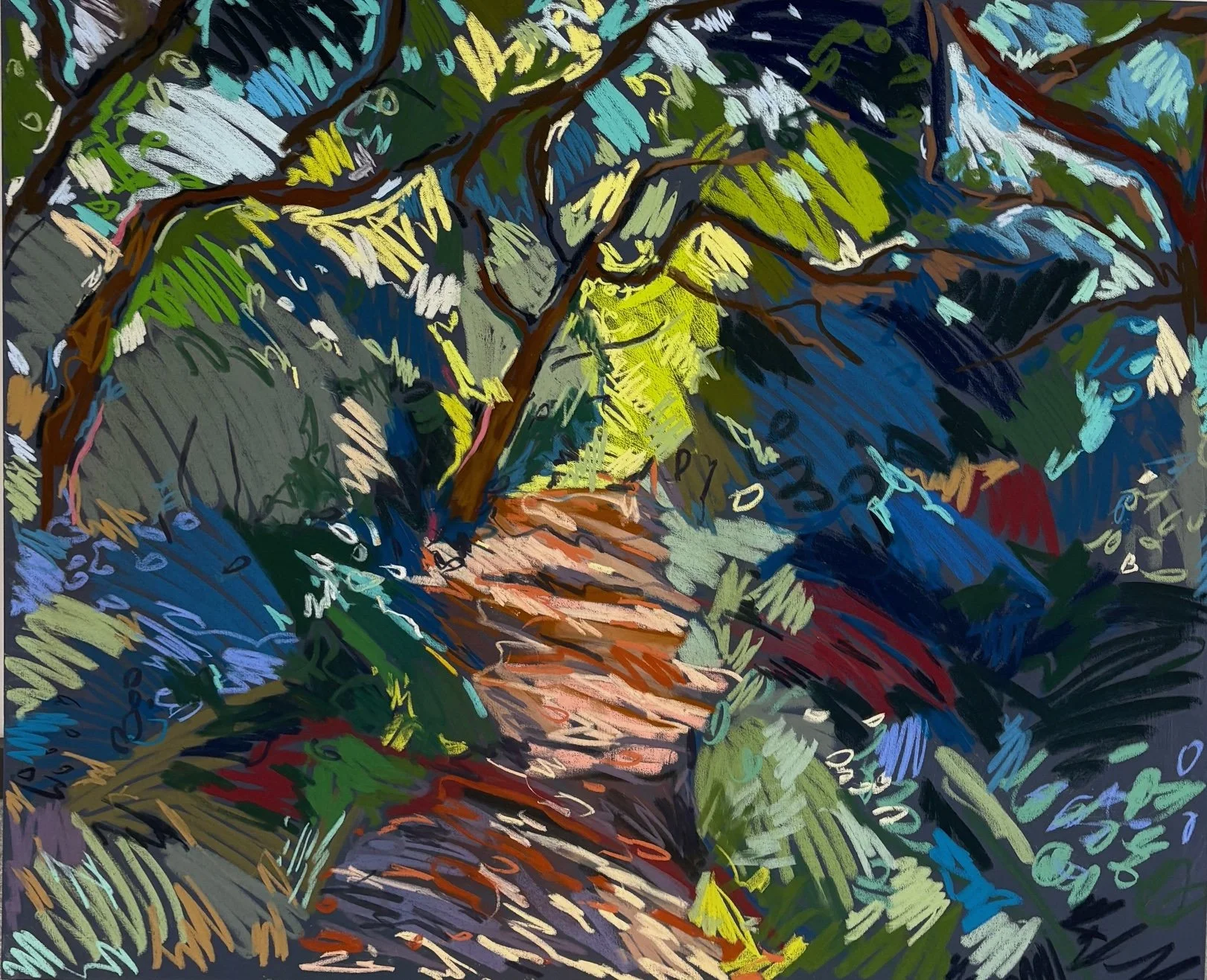 Ear to the roots listening, 100x120cm, pastel on canvas, £1695