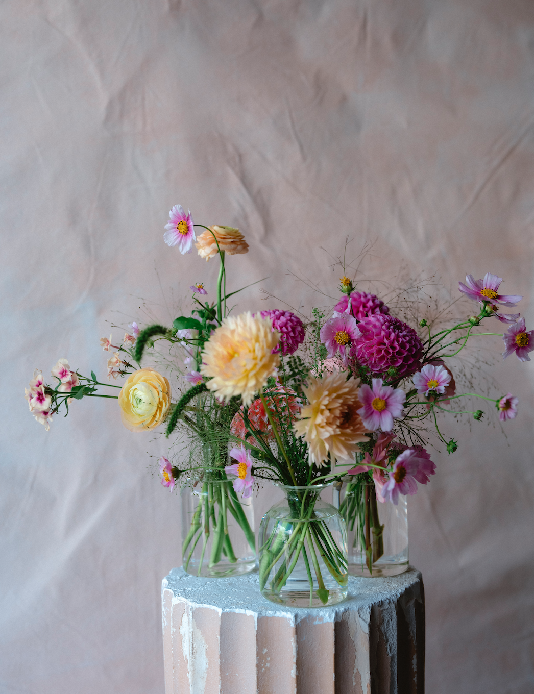 Thanksiving Trio of Bud Vases