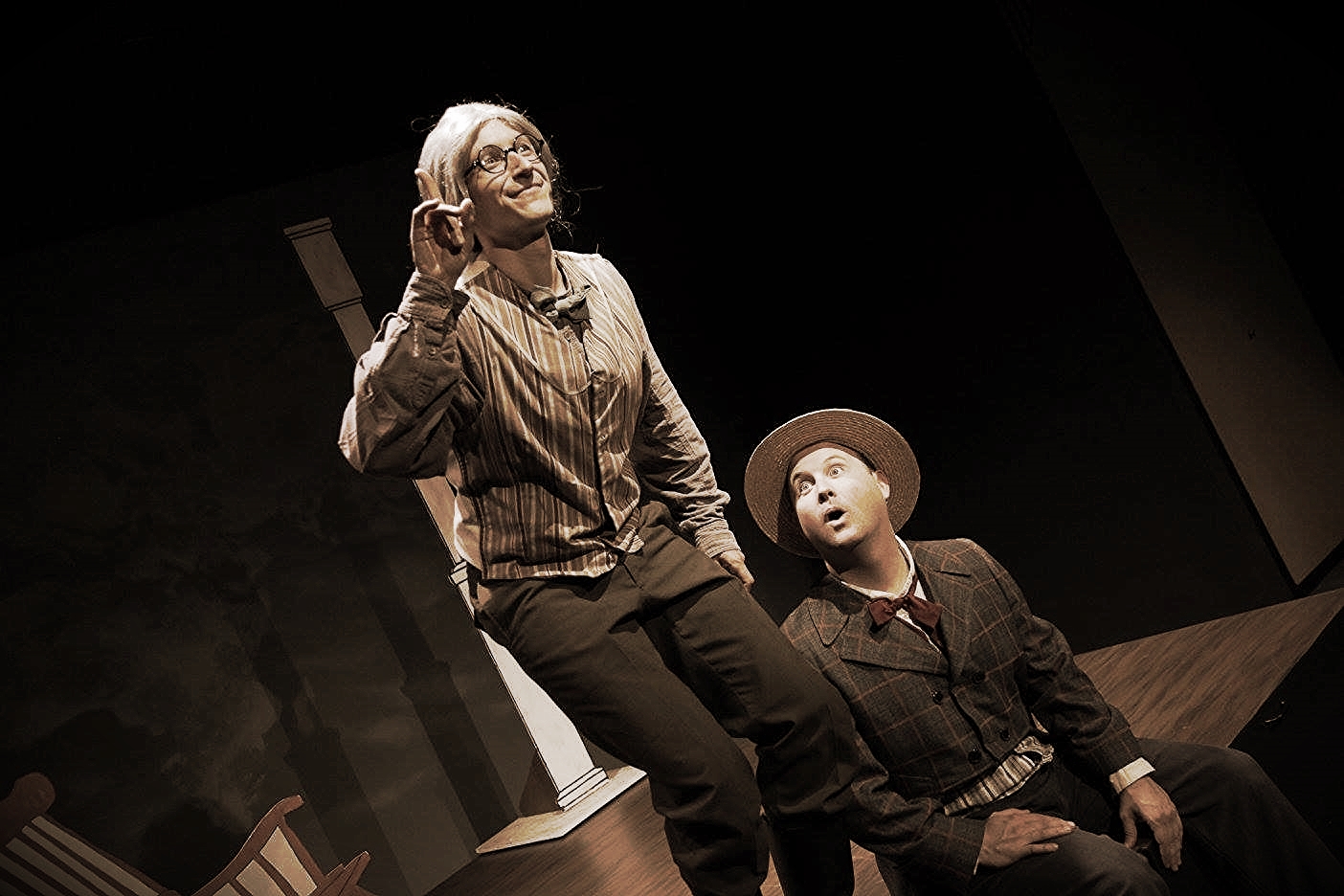 Paul Turbiak as Pangloss//Scott Golden as Candide Photo by Ben Rock