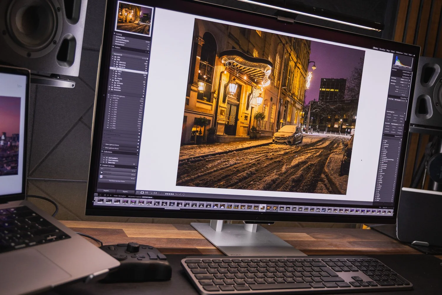 Photographer using Adobe Lightroom presets