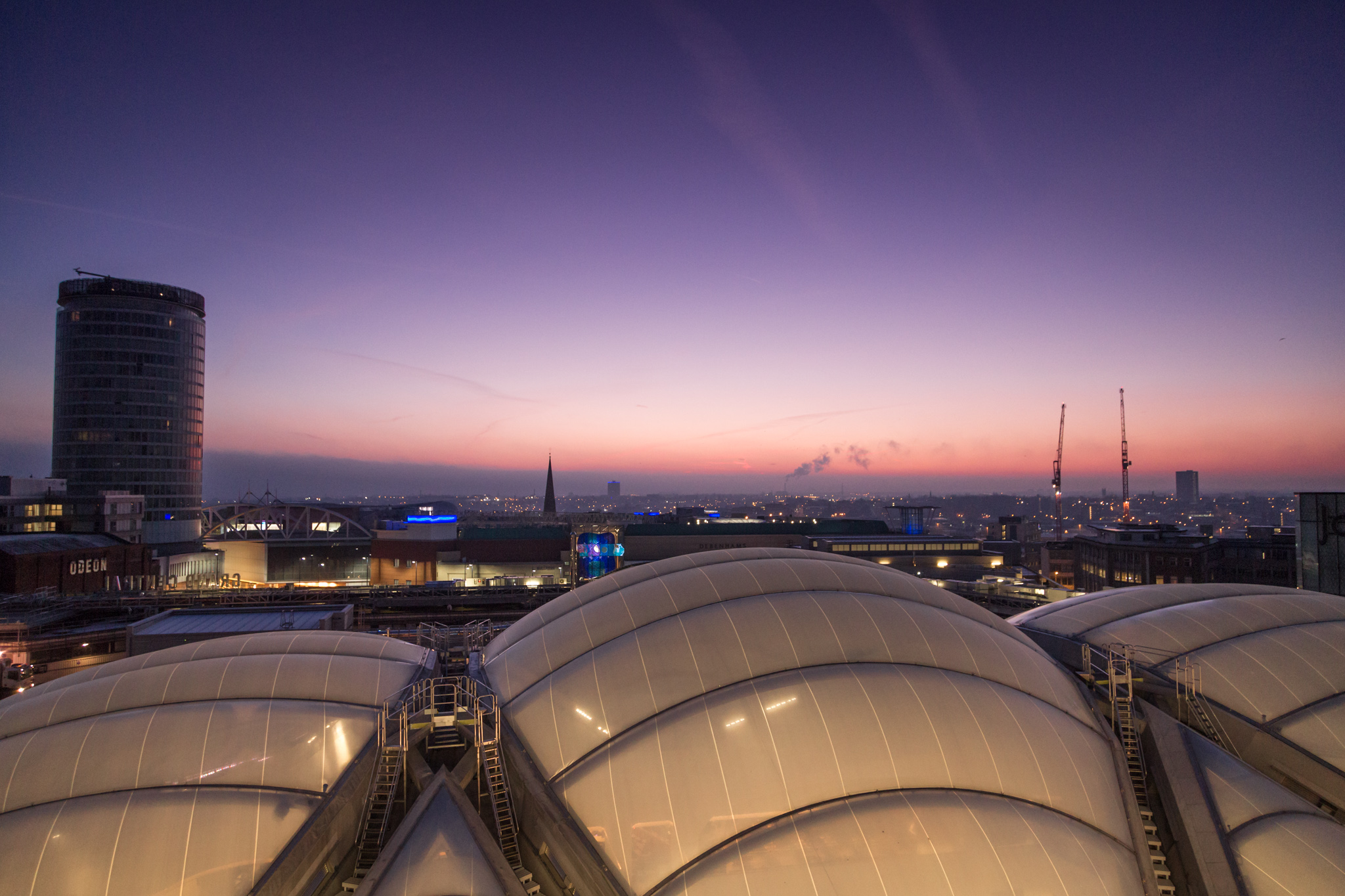 Sunrise above Birmingham New Street Station from Grand Central
