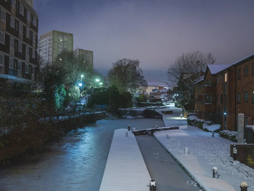 Birmingham Snow Photography - Storm Goretti Canals