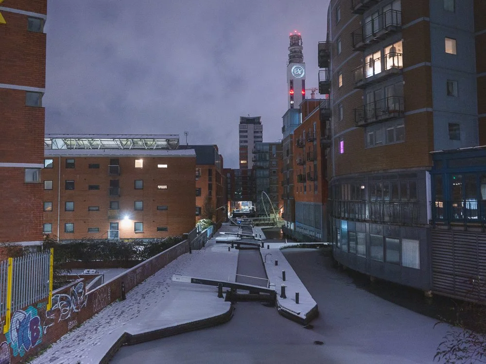 Birmingham Snow Photography - Storm Goretti Canal Locks