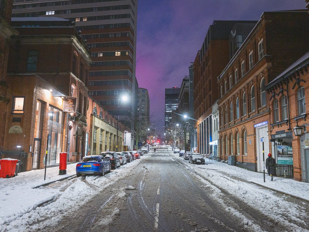 Birmingham Snow Photography - Storm Goretti Newhall Street
