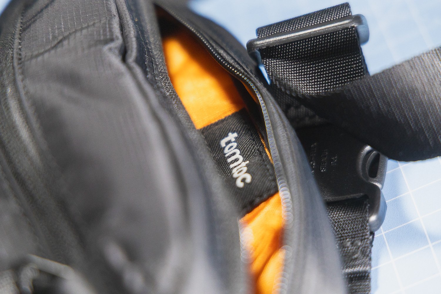 Tomtoc Aviator-T33 Sling logo sewn into inner pocket
