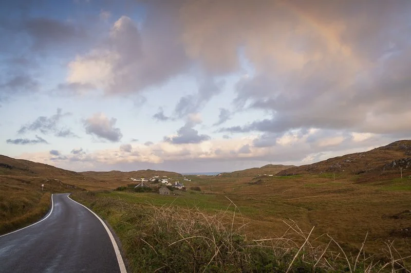 A rainbow in the Hebridean Way route bikepacking
