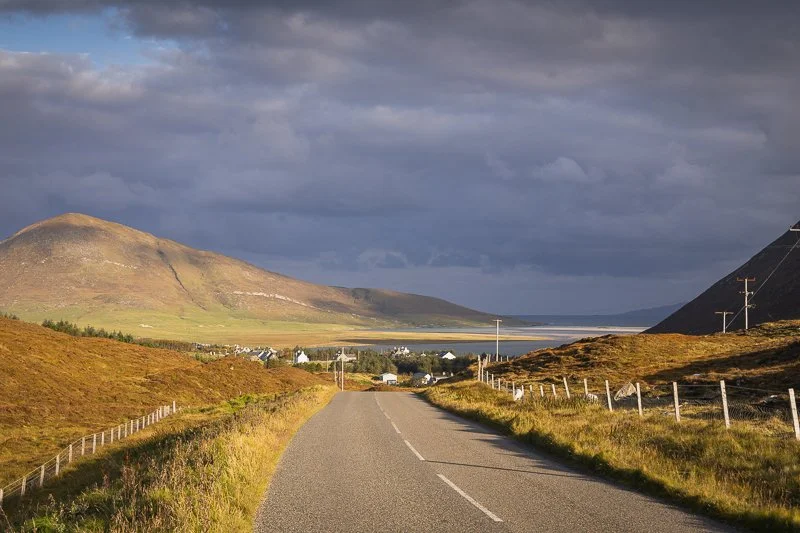 A beautiful sunrise scene of Leverborough on the Outer Hebrides