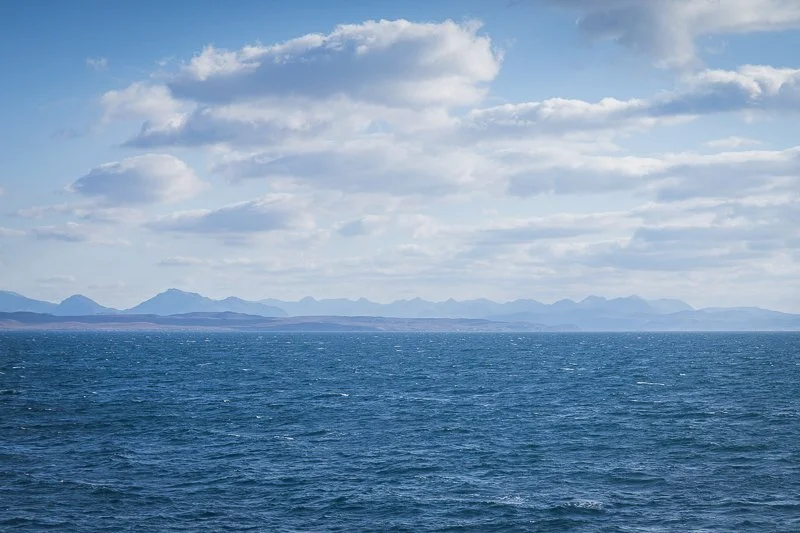 A seascape in Scotland on the CalMac ferry route