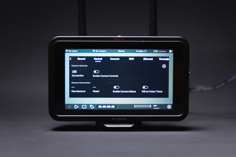 Atomos Ninja TX GO showing the User Interface