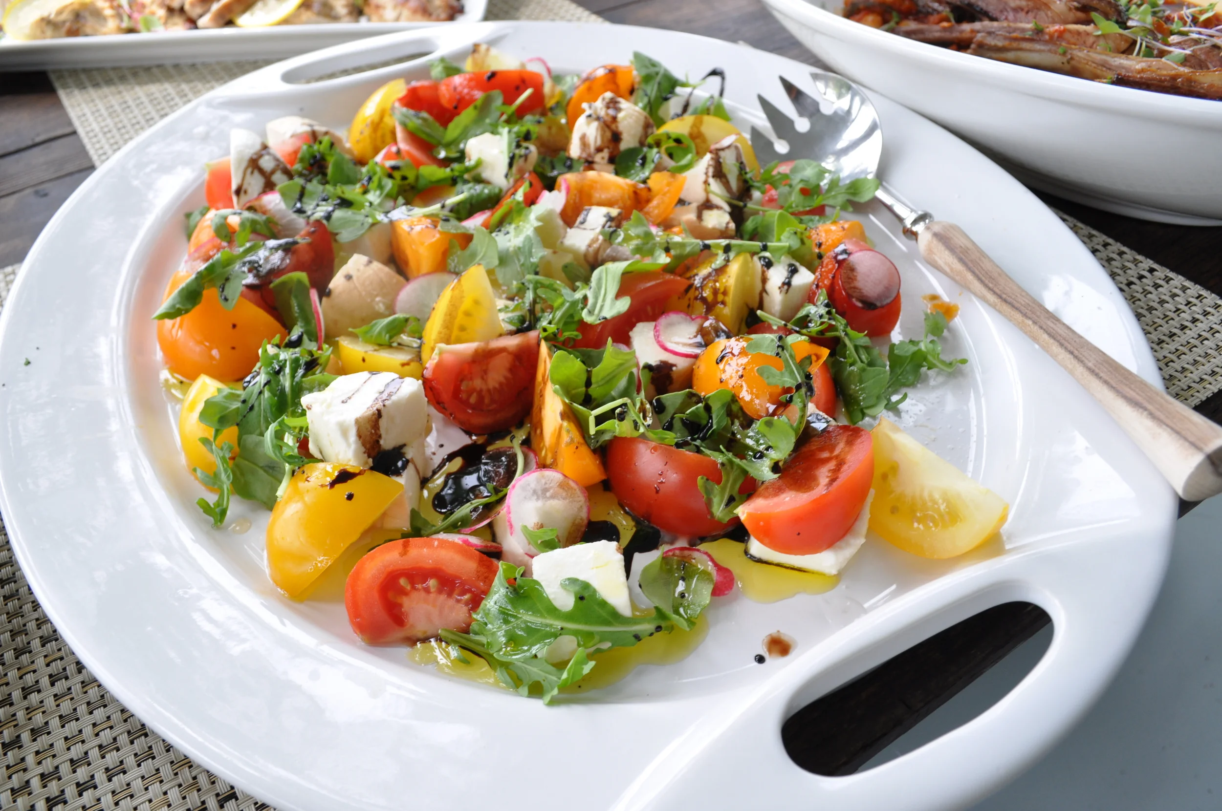 Tomato, Smoked Mozzarella and Arugula Salad 