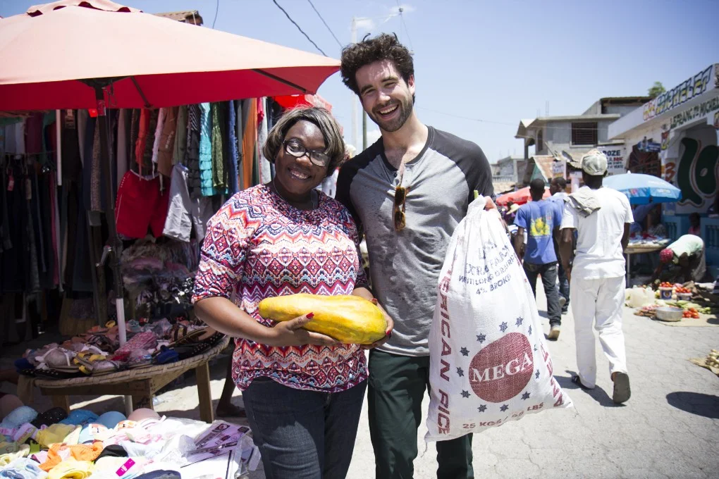Suzemanie and I purchase food at the local market; Photo by Crystal Wells