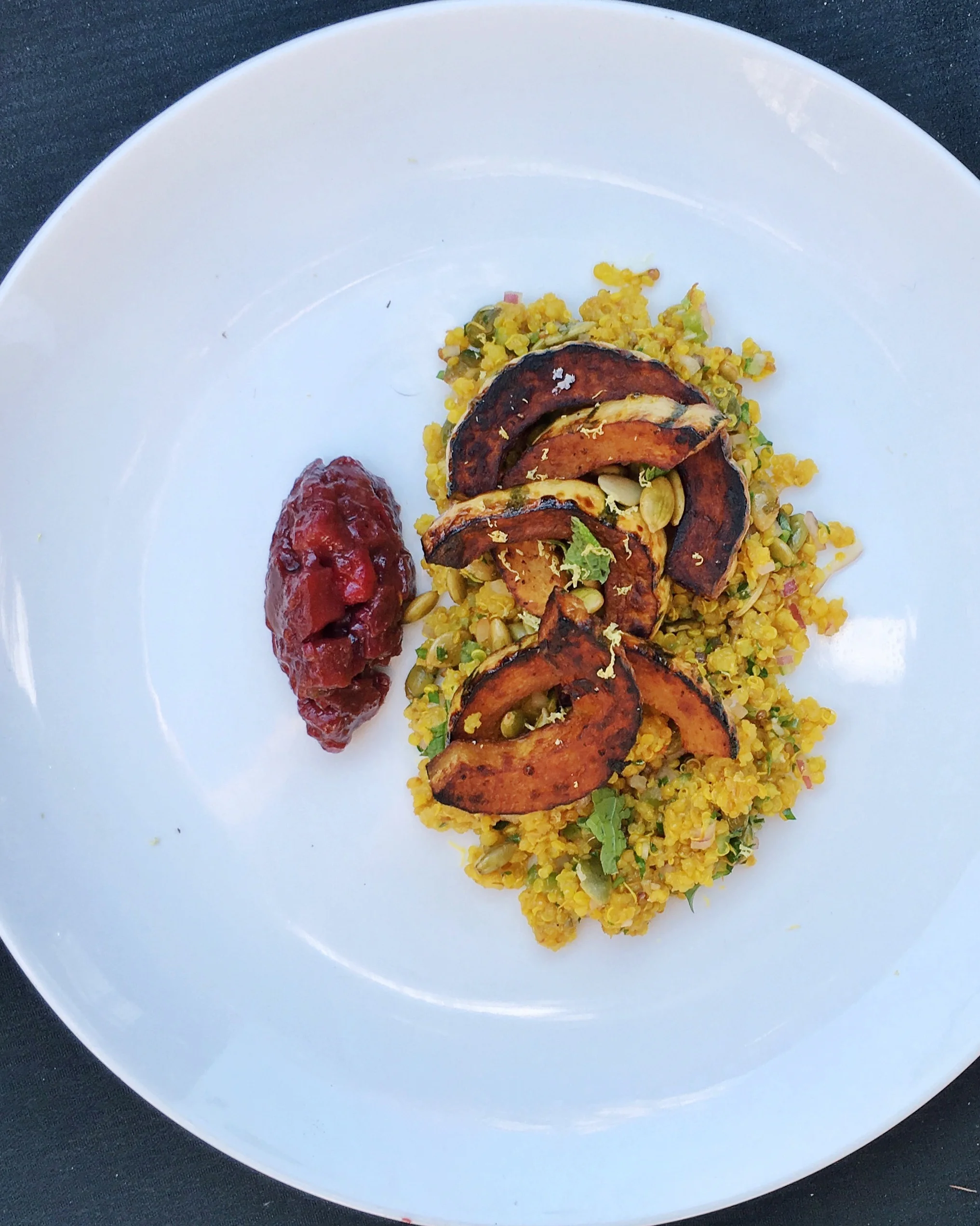 Roast Squash, Fall Quinoa Salad and Cranberry Agradolce