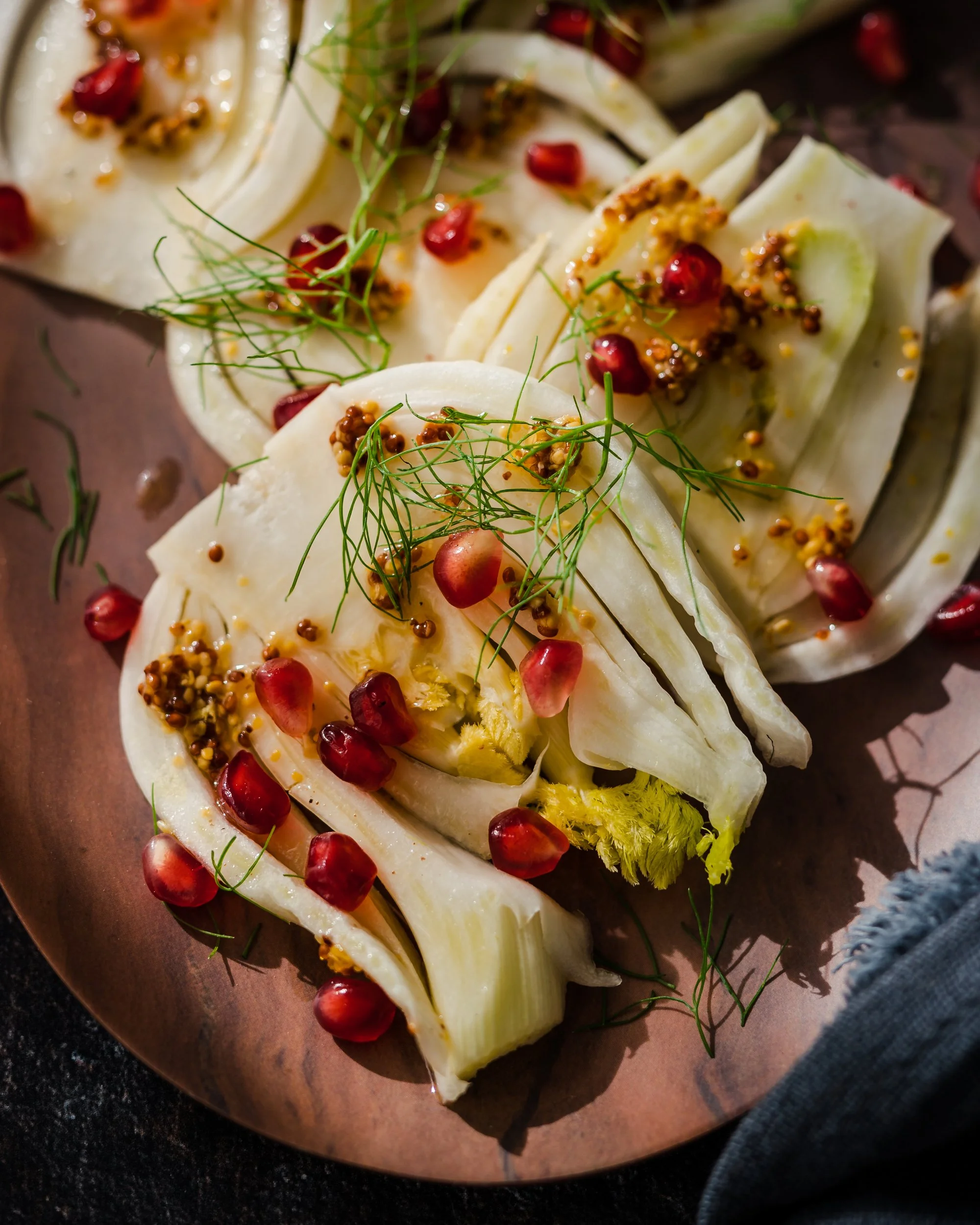 Fennel With Pomegranate And Lemon Za'atar Dressing