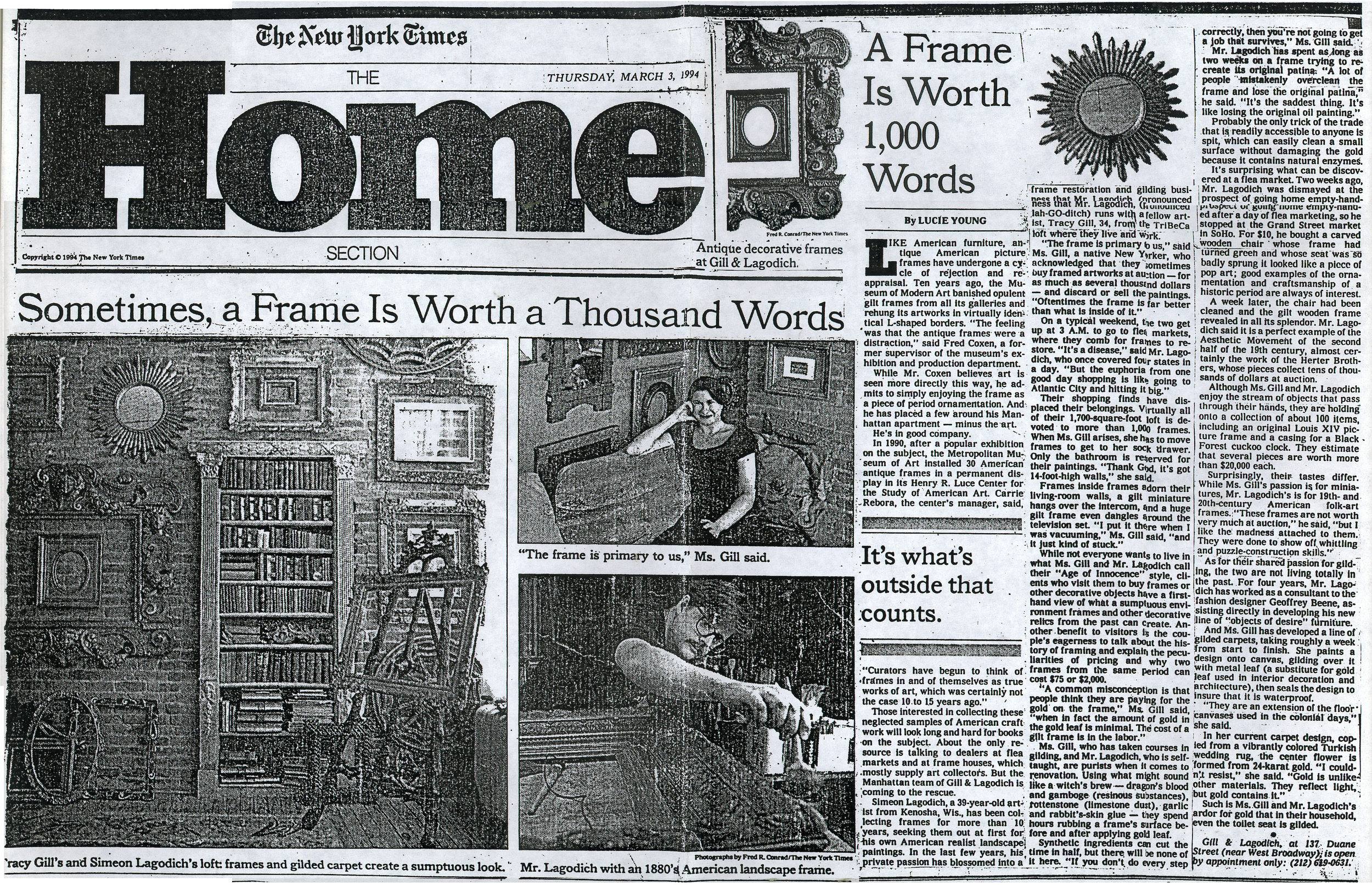 A Frame Is Worth 1,000 Words, by Lucie Young, March 3, 1994