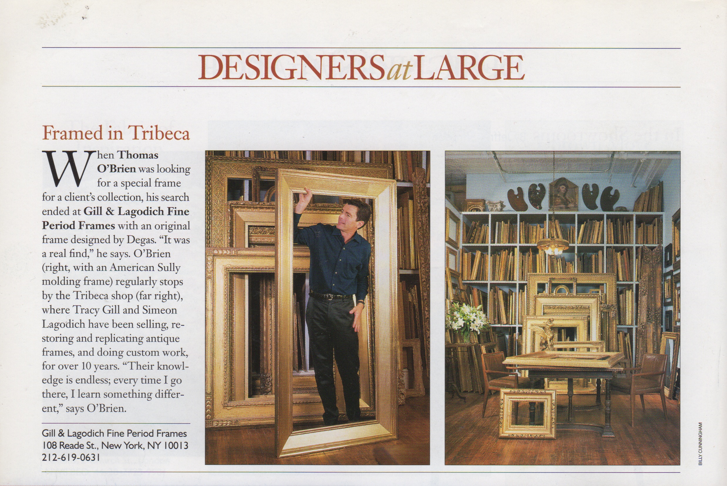 Thomas O'Brien, "Framed in Tribeca", Architectural Digest, January 2003