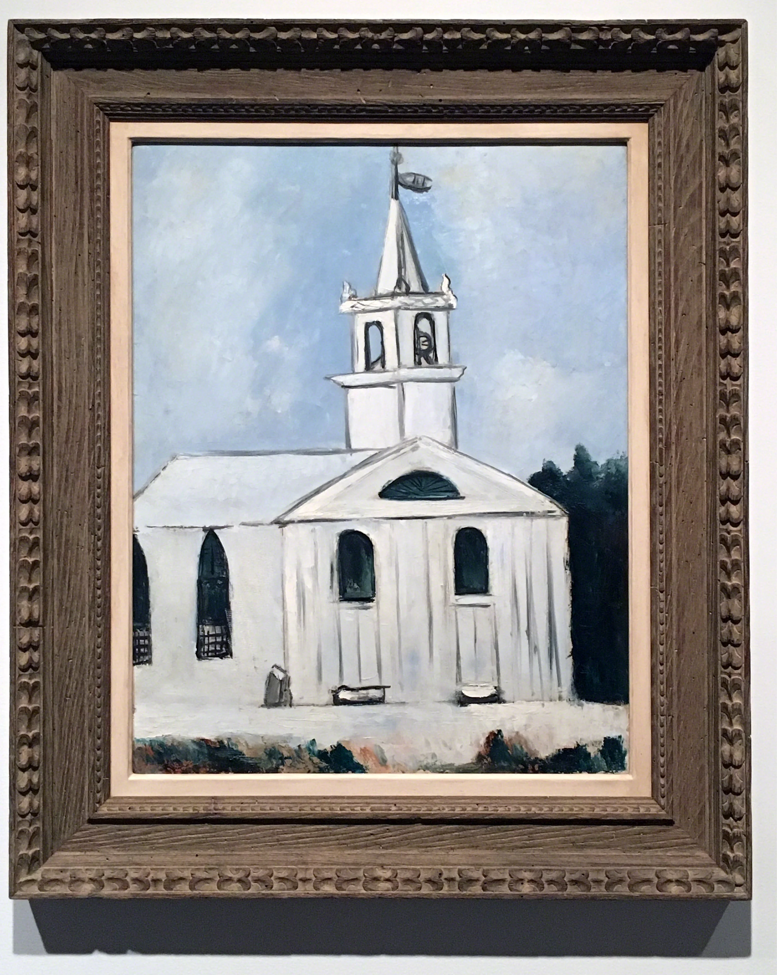 CHURCH AT HEAD TIDE, MAINE, 1938, oil on academy board, 28” X 22”