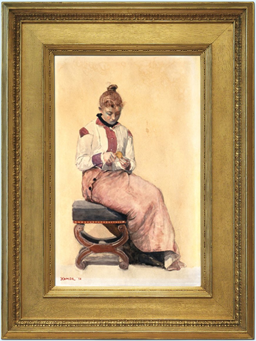 C. 1909; Watercolor/board, 23 oil painting reproduction by Oscar Miller 