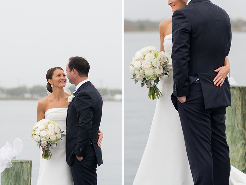 Maggie+Bobby- Bride and Groom Portraits on Dock in Bay- Mantoloking Yacht Club Wedding- Olivia Christina Photo.jpg