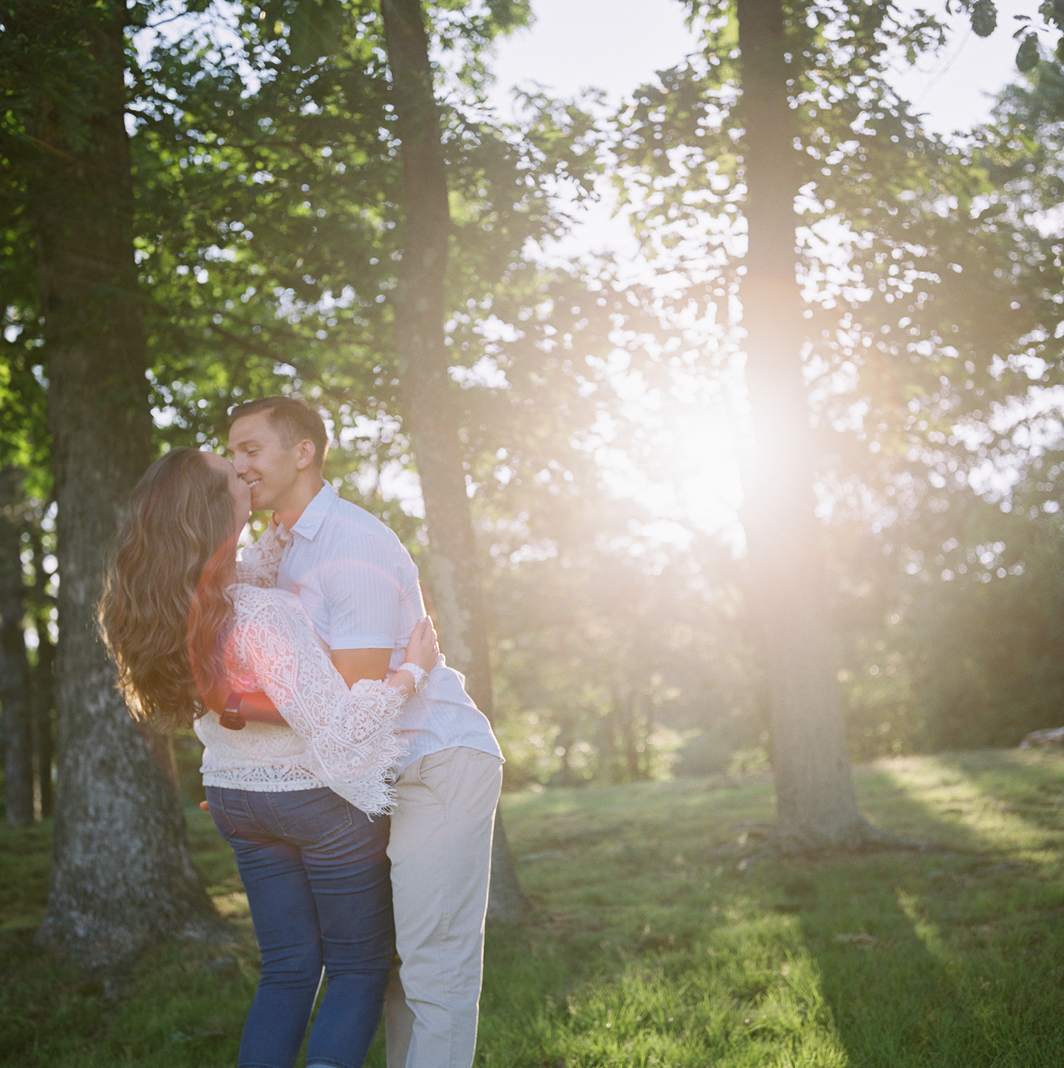 Evan+Meghan's Eagle Rock Reservation Engagement- Film Photography- Olivia Christina Photo