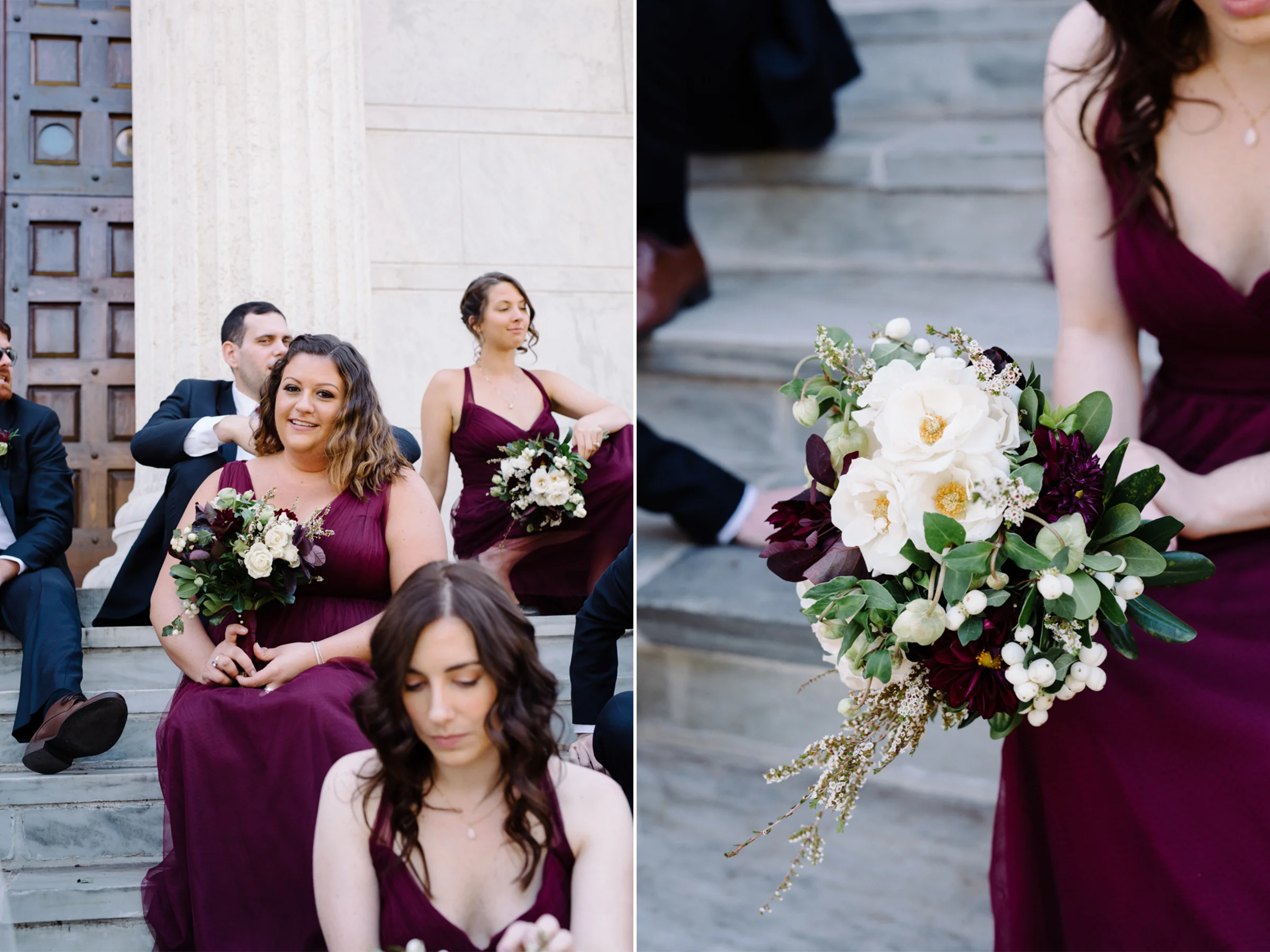 Chelsea+James- Bridal Party Bouquets Maroon- Dark Fall Wedding Colors- Viburnum Designs- Princeton Wedding- Olivia Christina Photo.jpg