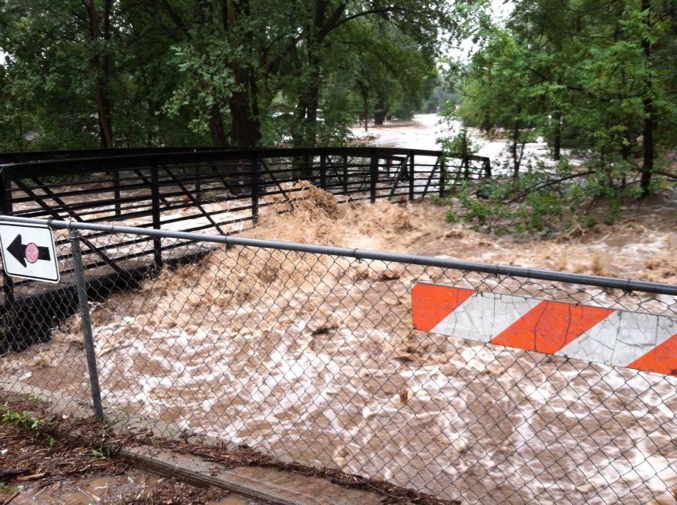 We watched this bridge float away.