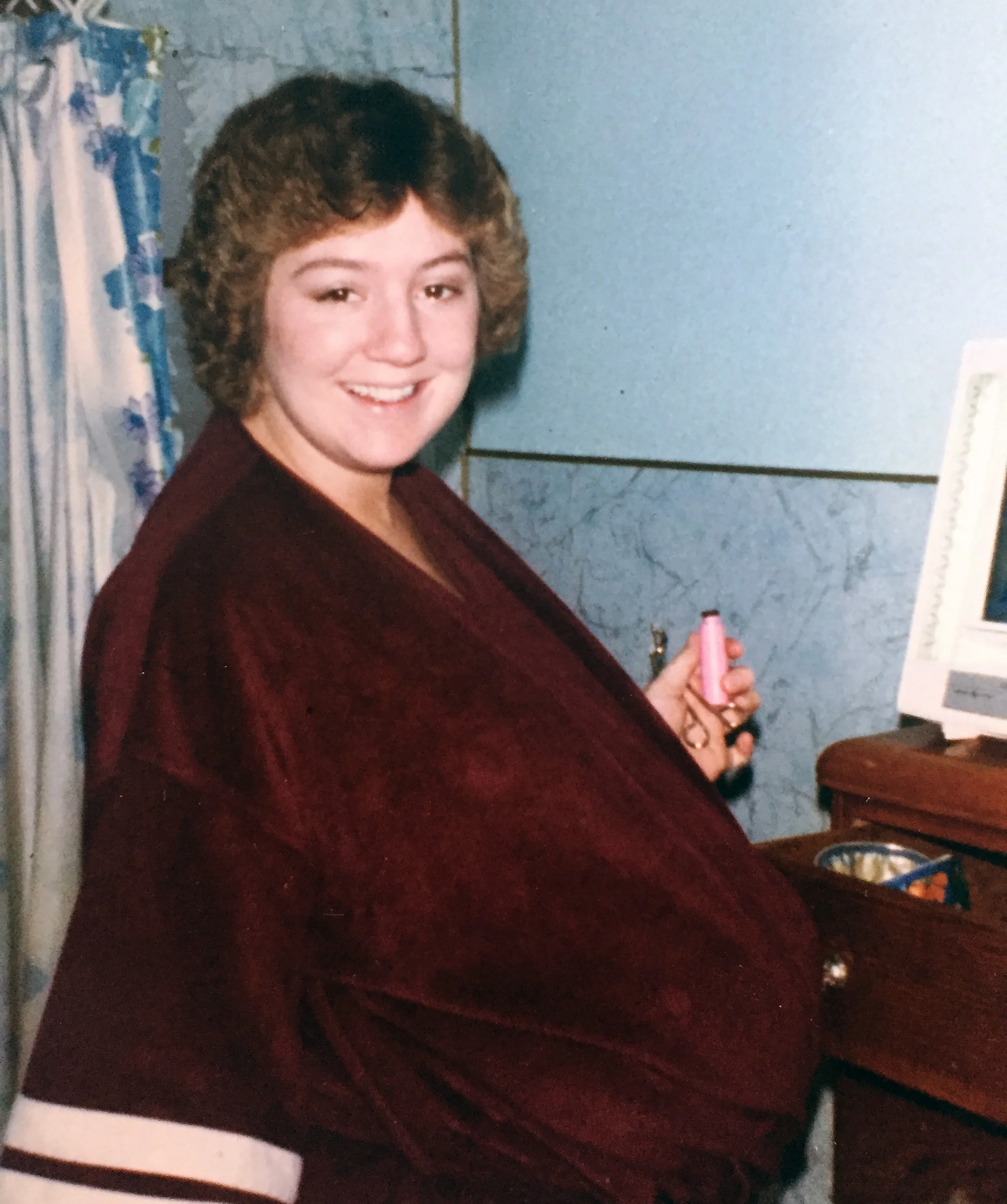 My mom, pregnant and getting fancy before she bowls. | Tulare, SD
