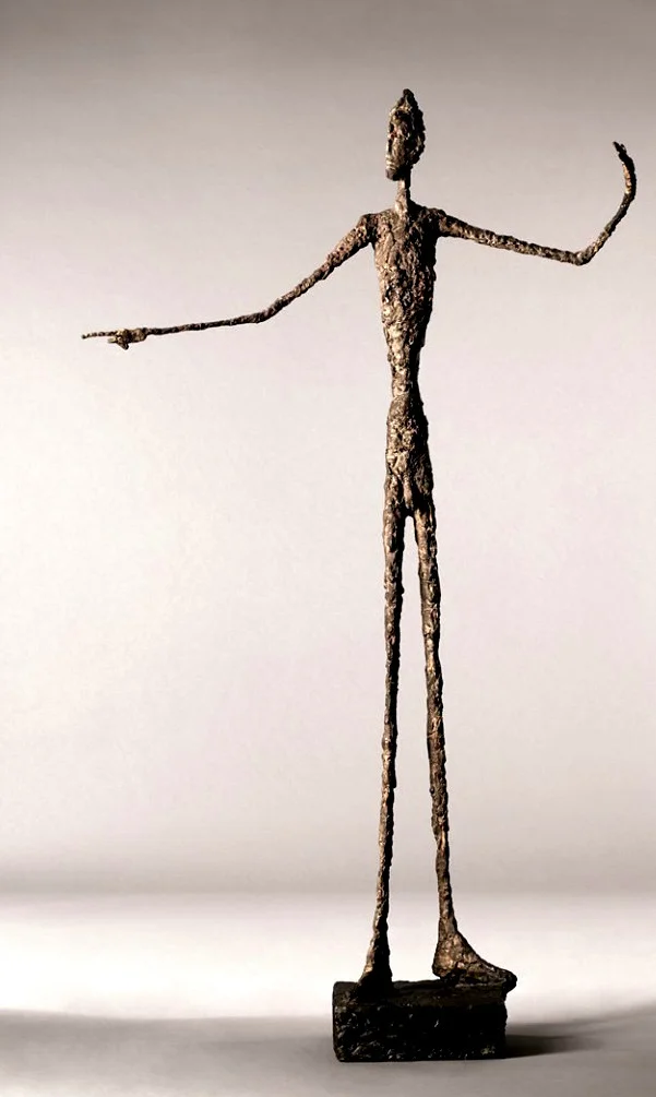 Albert Giacometti, "Pointing Man," This sculpture set a record when it sold for $141.3 million in 2015