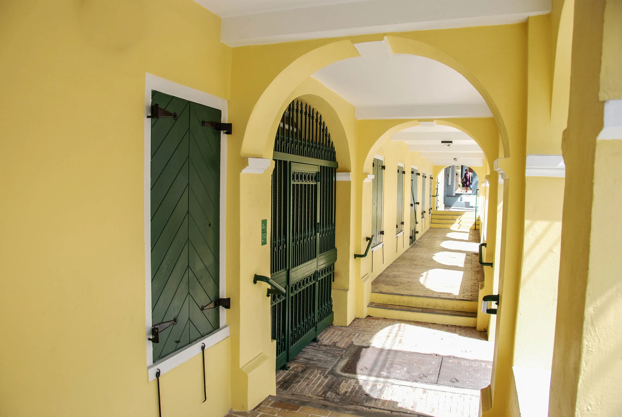 A typical colonial 5-foot way in christiansted, St. Croix.