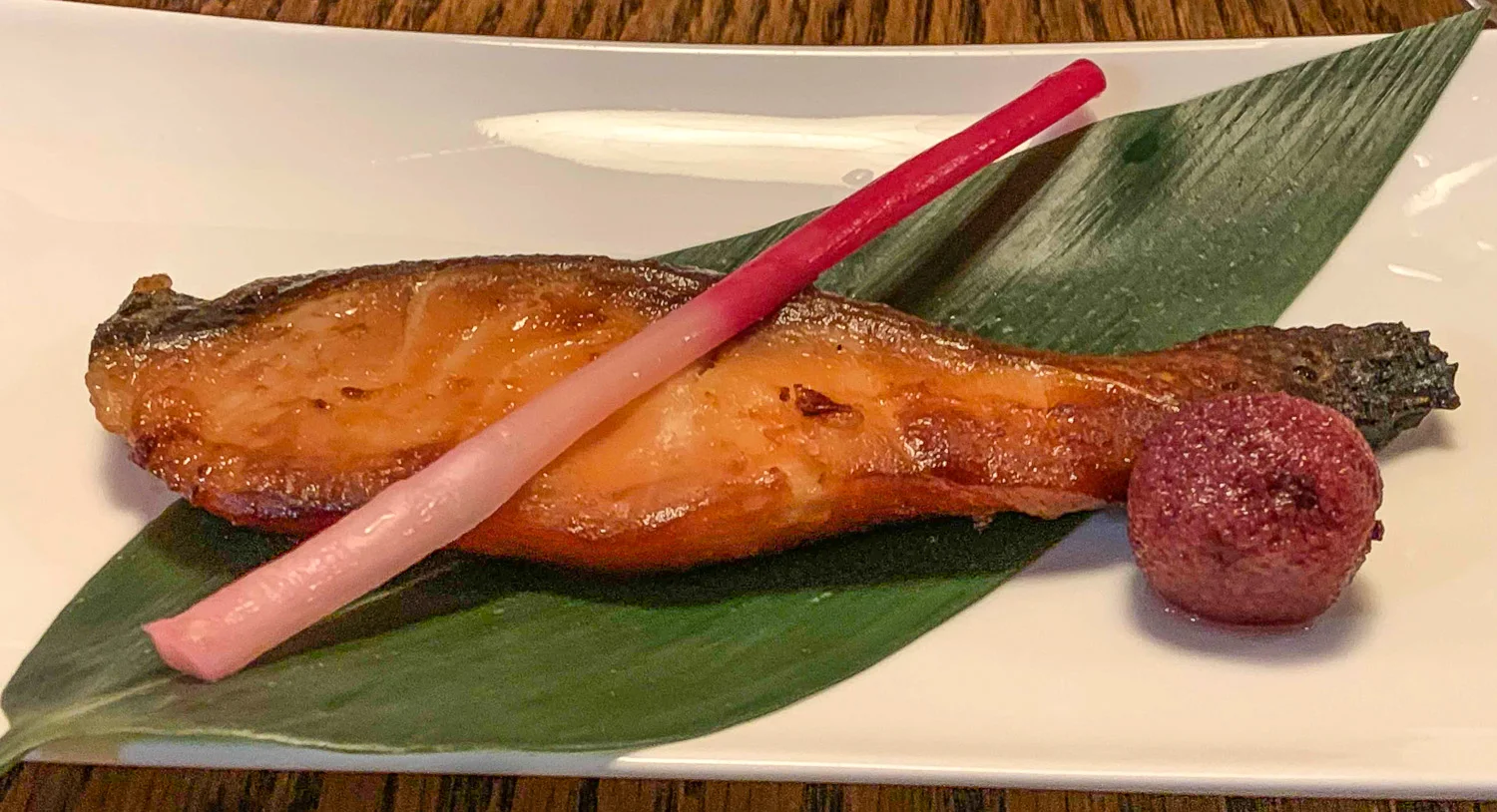 Flame-seared salmon