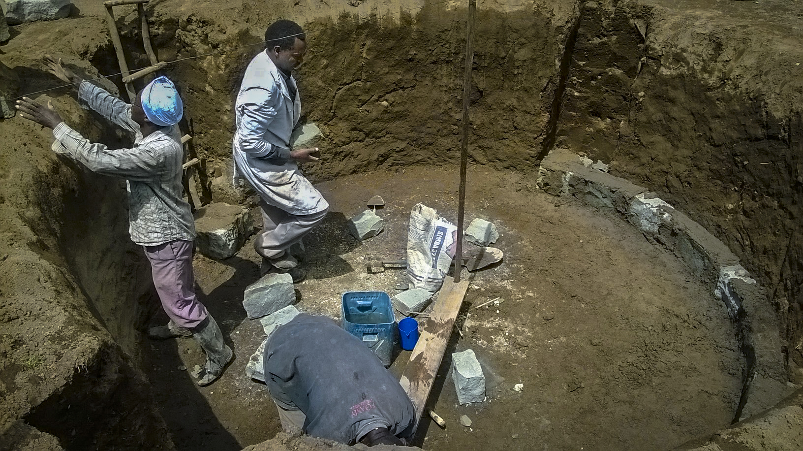 Preparing the base for the solar hot water tank