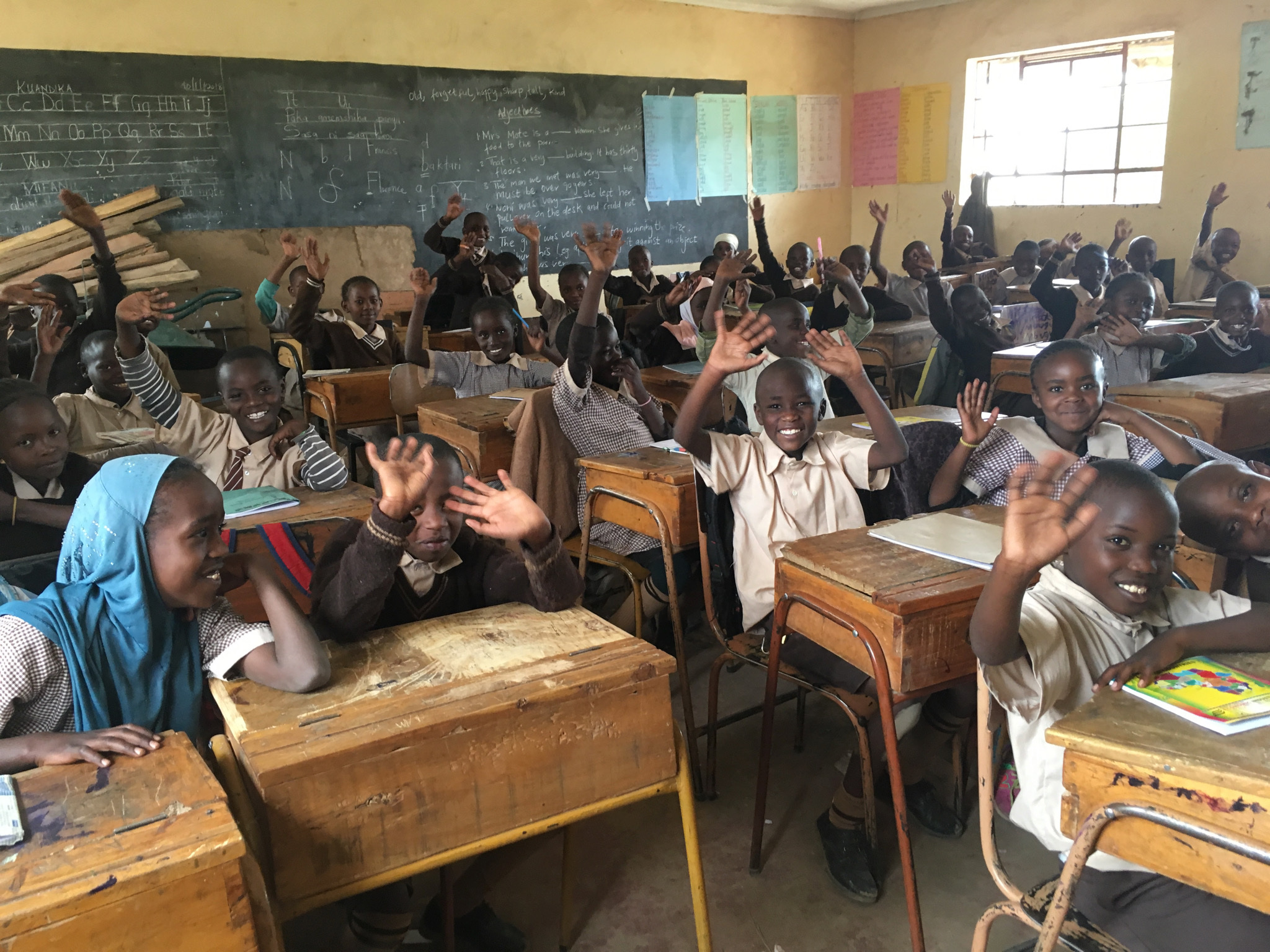 Enthusiastic students in Ndabibi Primary School