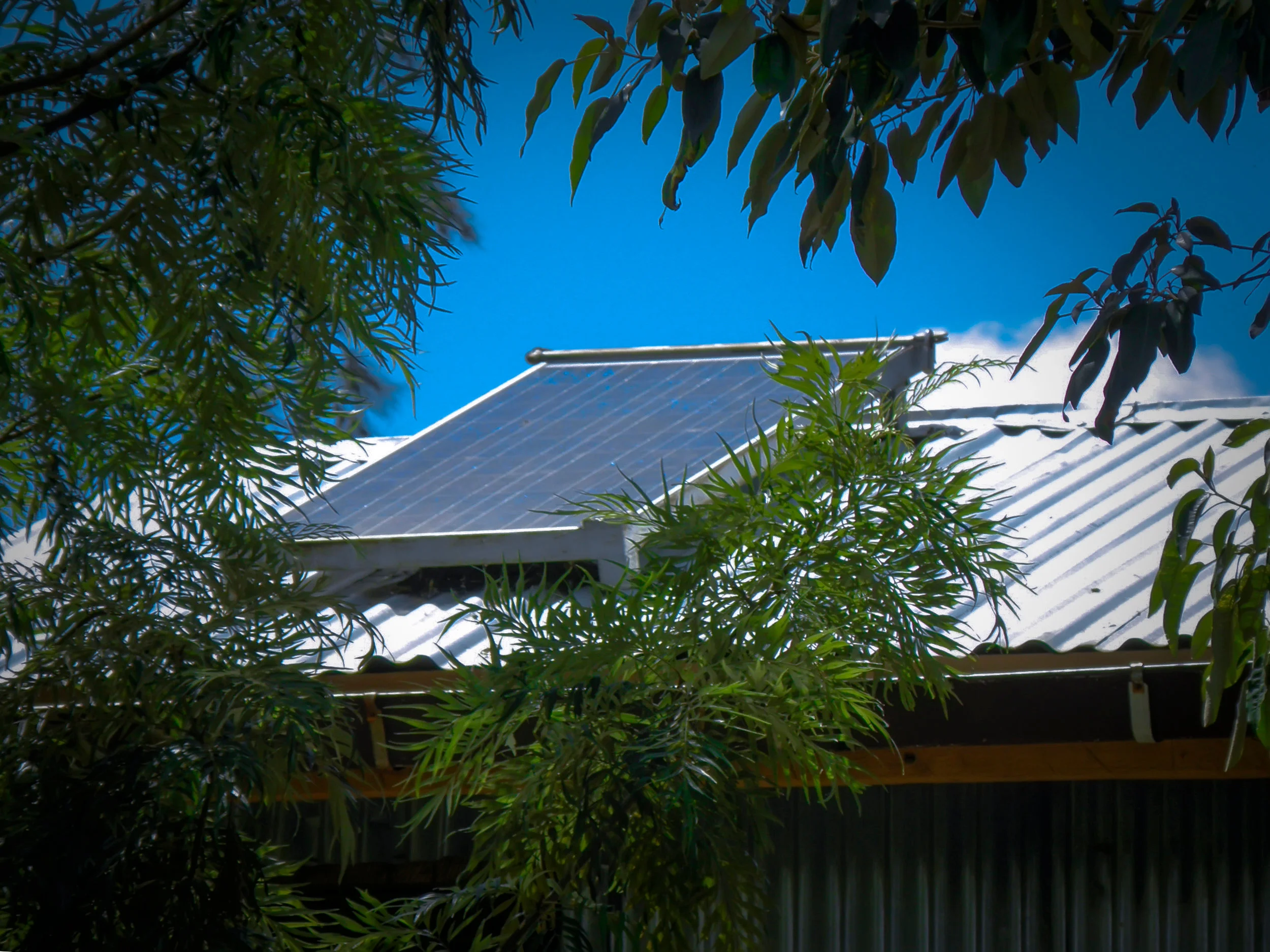 One of the first two solar panels installed in 2007 – the Centre now has 14 panels