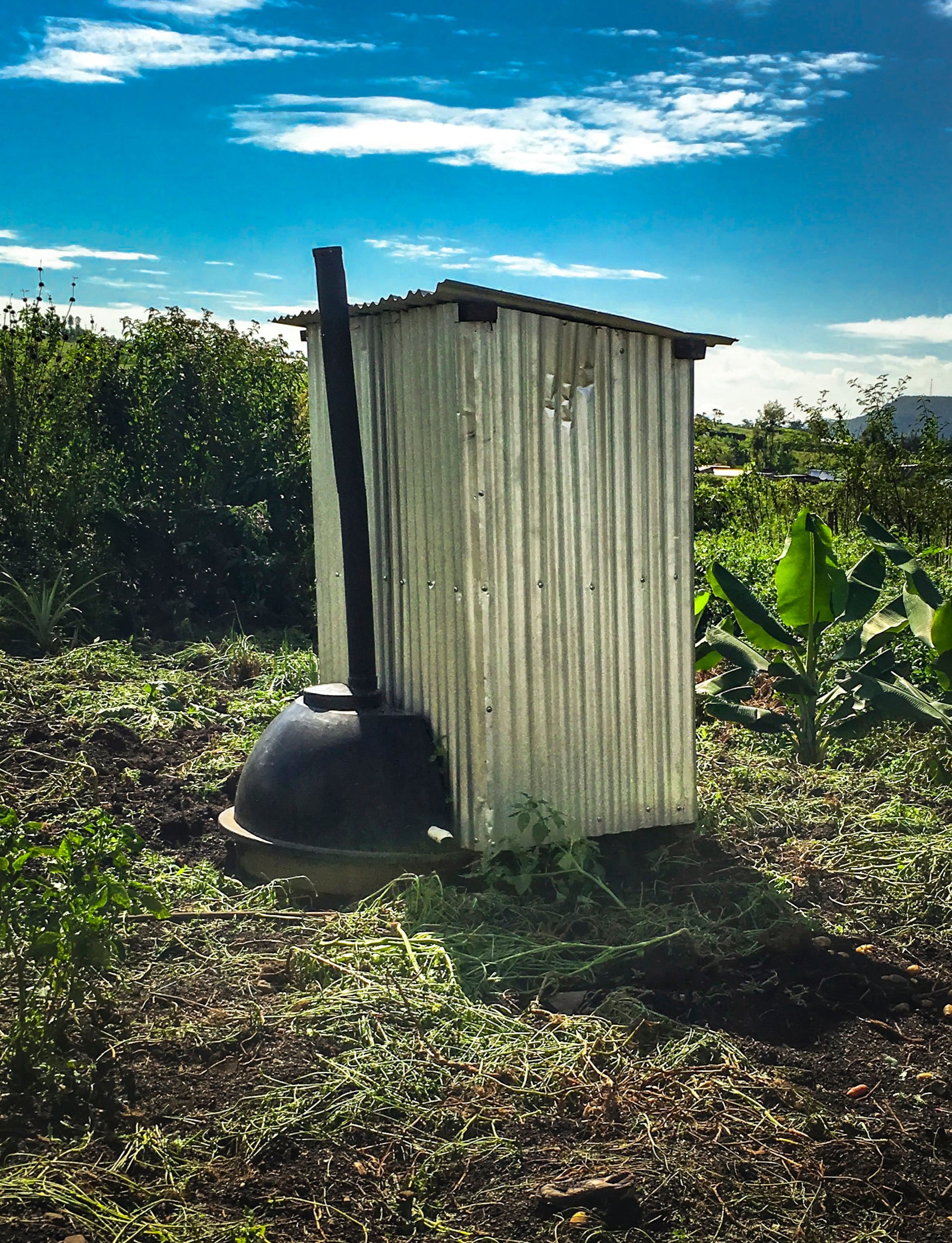 A composting toilet in the compound