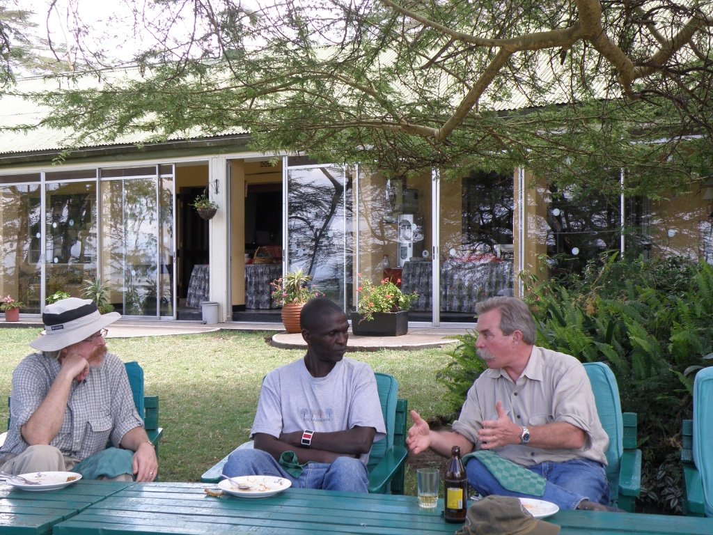 Bradley, Josphat, and Bill at Elsamere