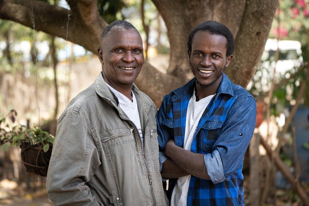 Josphat Macharia, NECC's Director, with his son Joseph