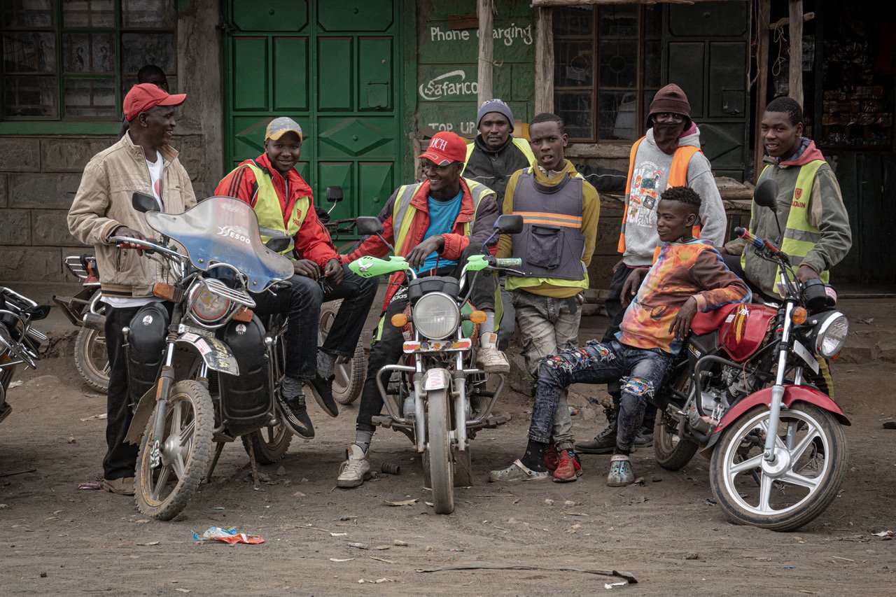 Motorbike taxis in Ndabibi Village