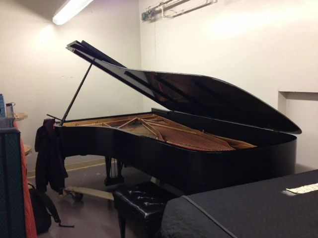 The house piano for the Arlene Schnitzer Concert Hall. And yes, I certainly do use piano lid props as coat hooks on a regular basis.