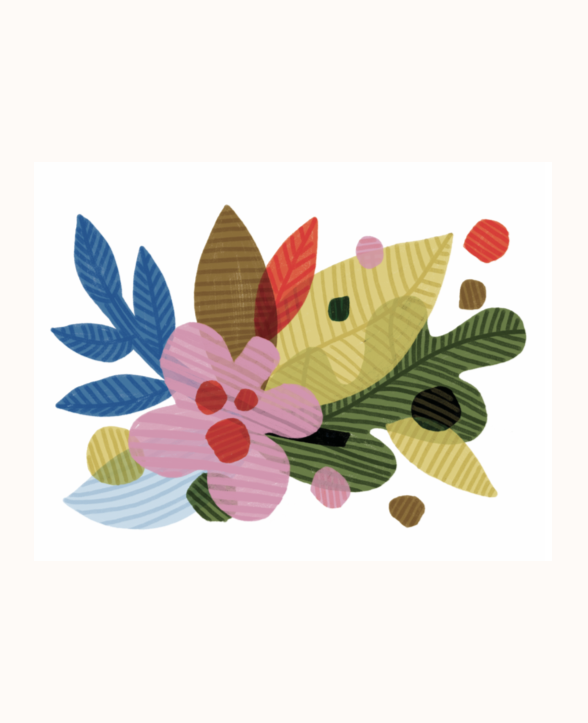 Primary Cut Paper Floral 8"x10"