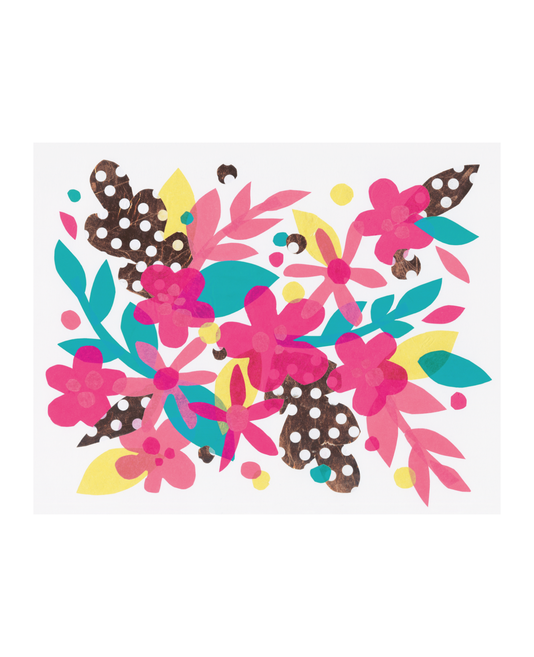 CMY Cut Floral With Gold Accents 8"x10"