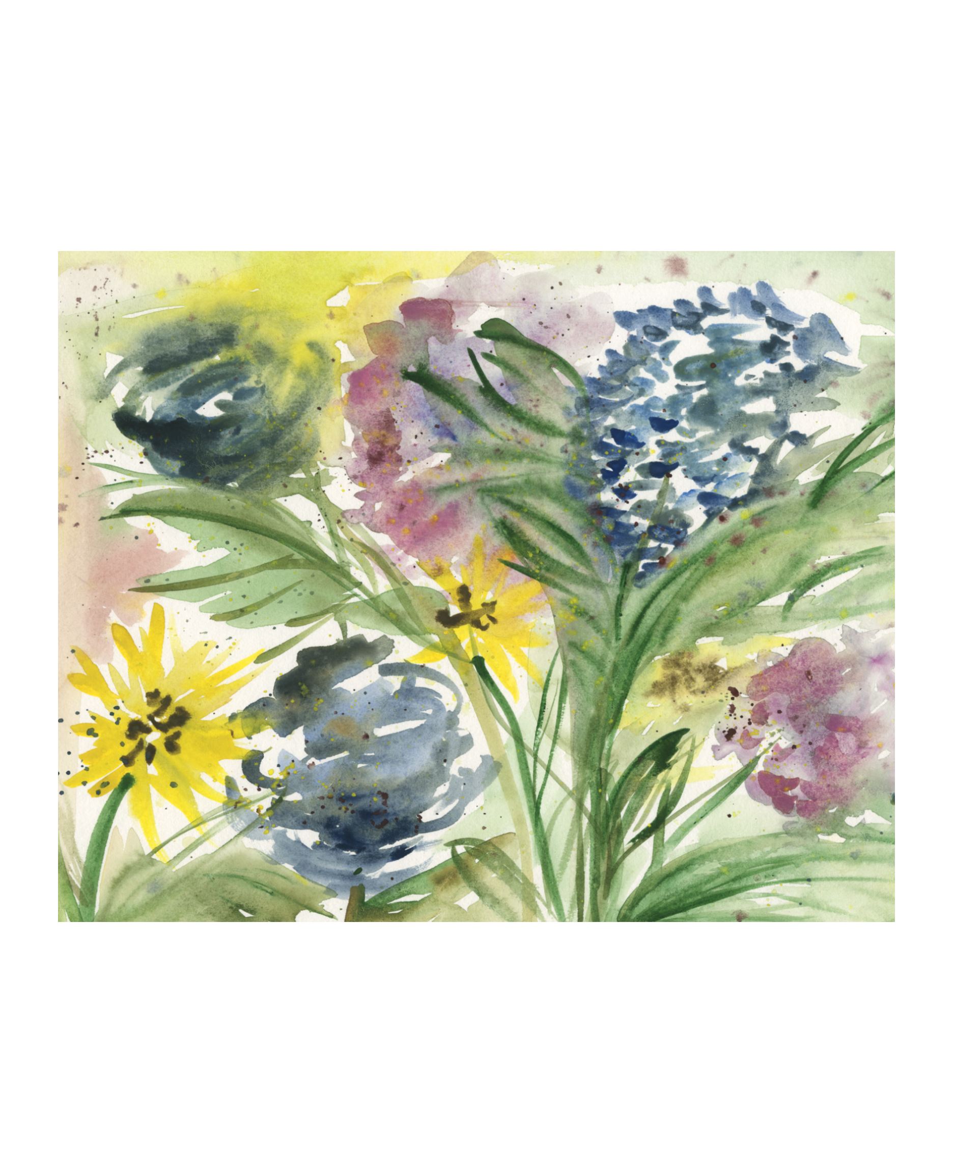 Pastel Wildflower Watercolor 8"x10"