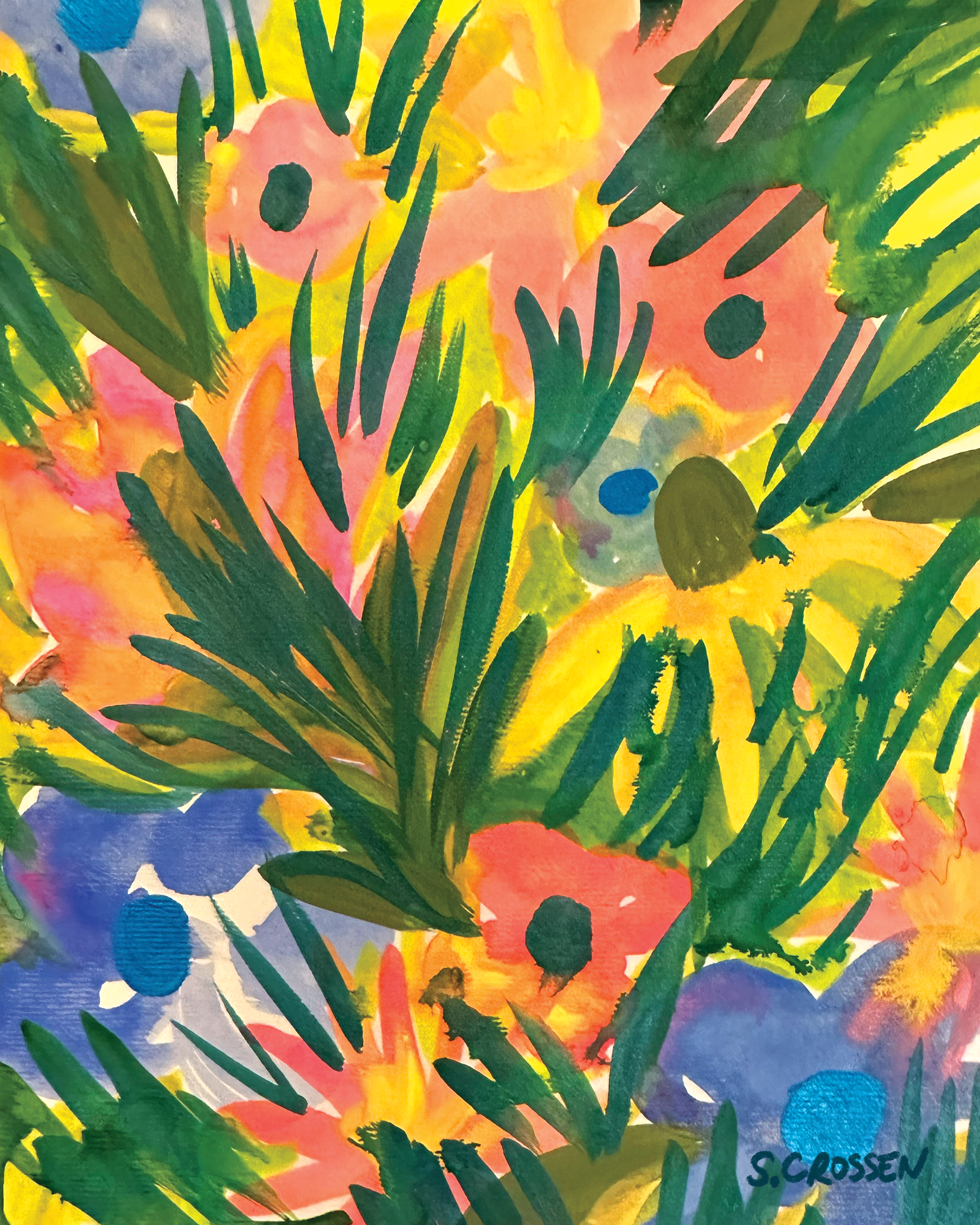 Flowers in the Grass 5"x7"