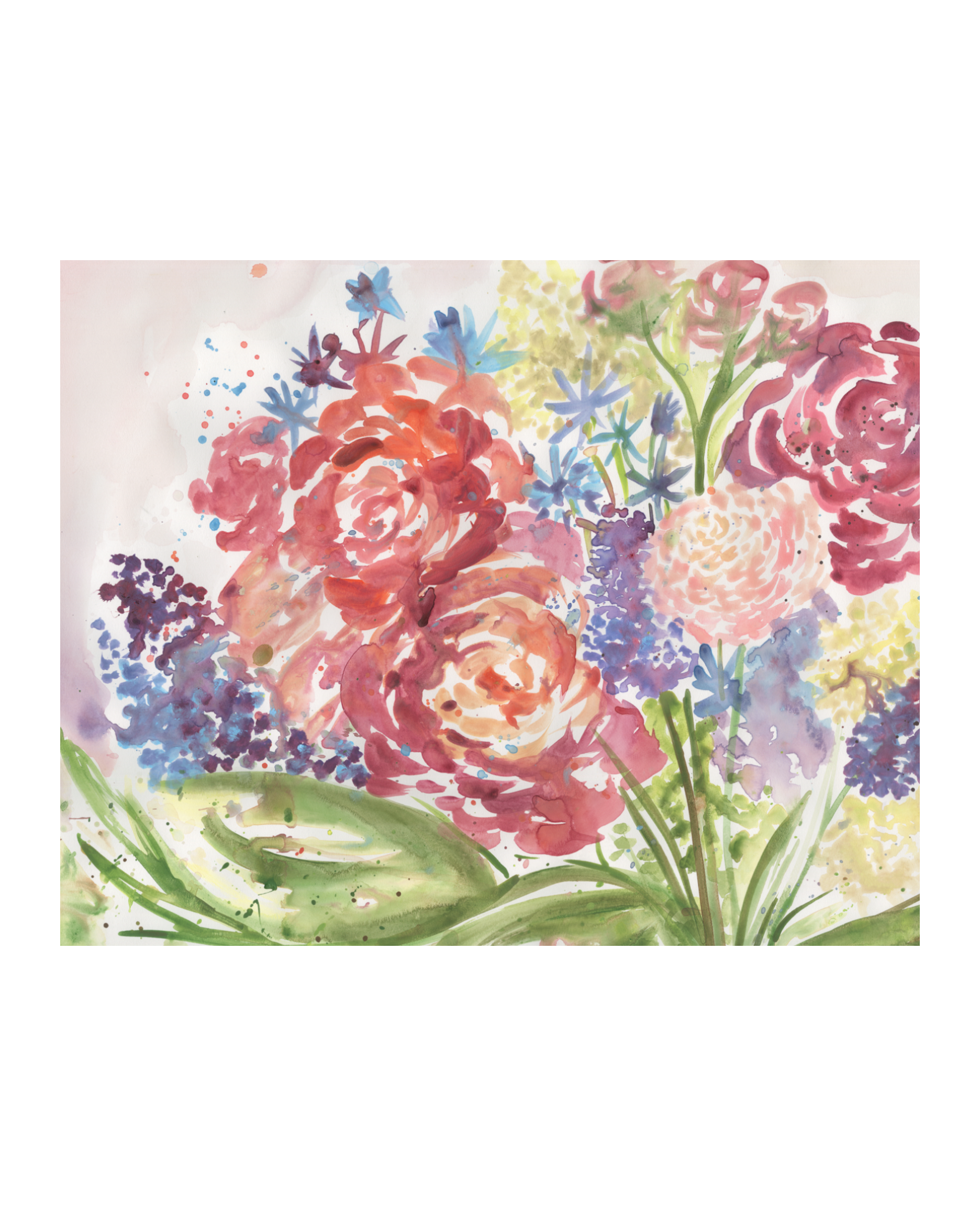 Big Blooms In Acrylic 8"x10"