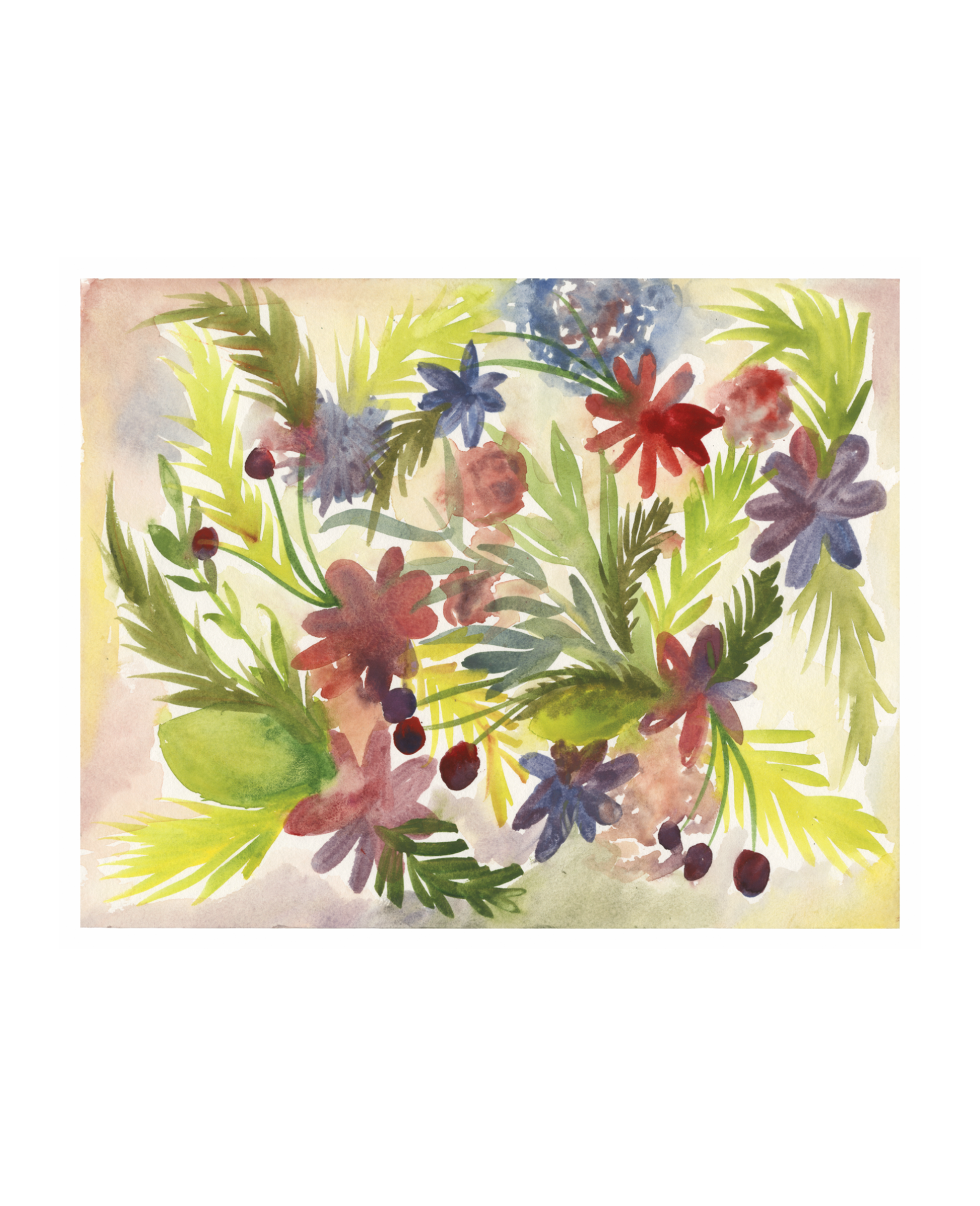 Tropical Botanical Watercolor 8"x10"