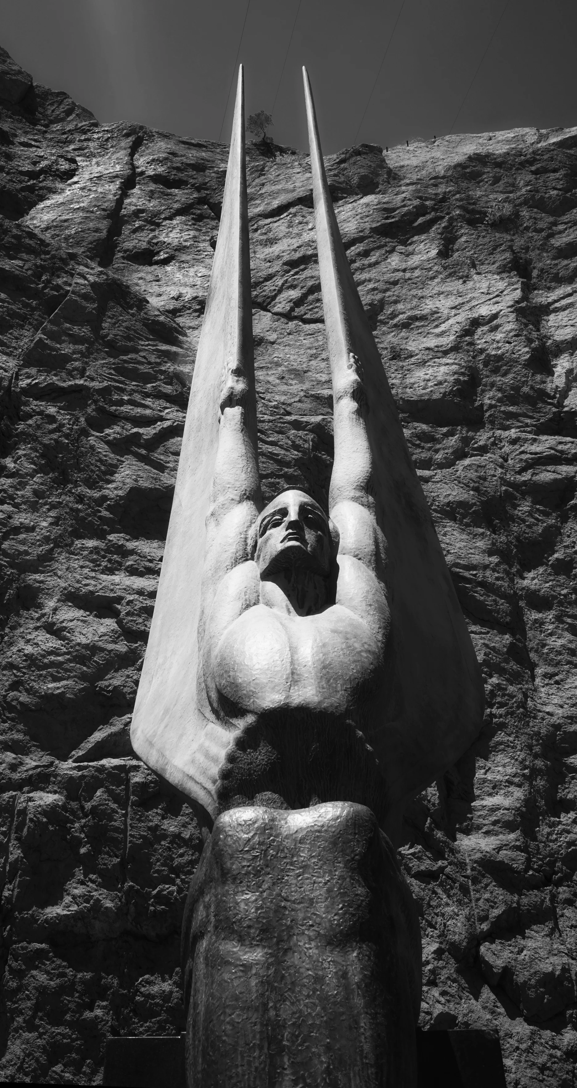 Winged Figures of the Republic by Oskar J.W. Hansen stand tall on the Nevada side of the Hoover Dam. Photo: Trey Takahashi