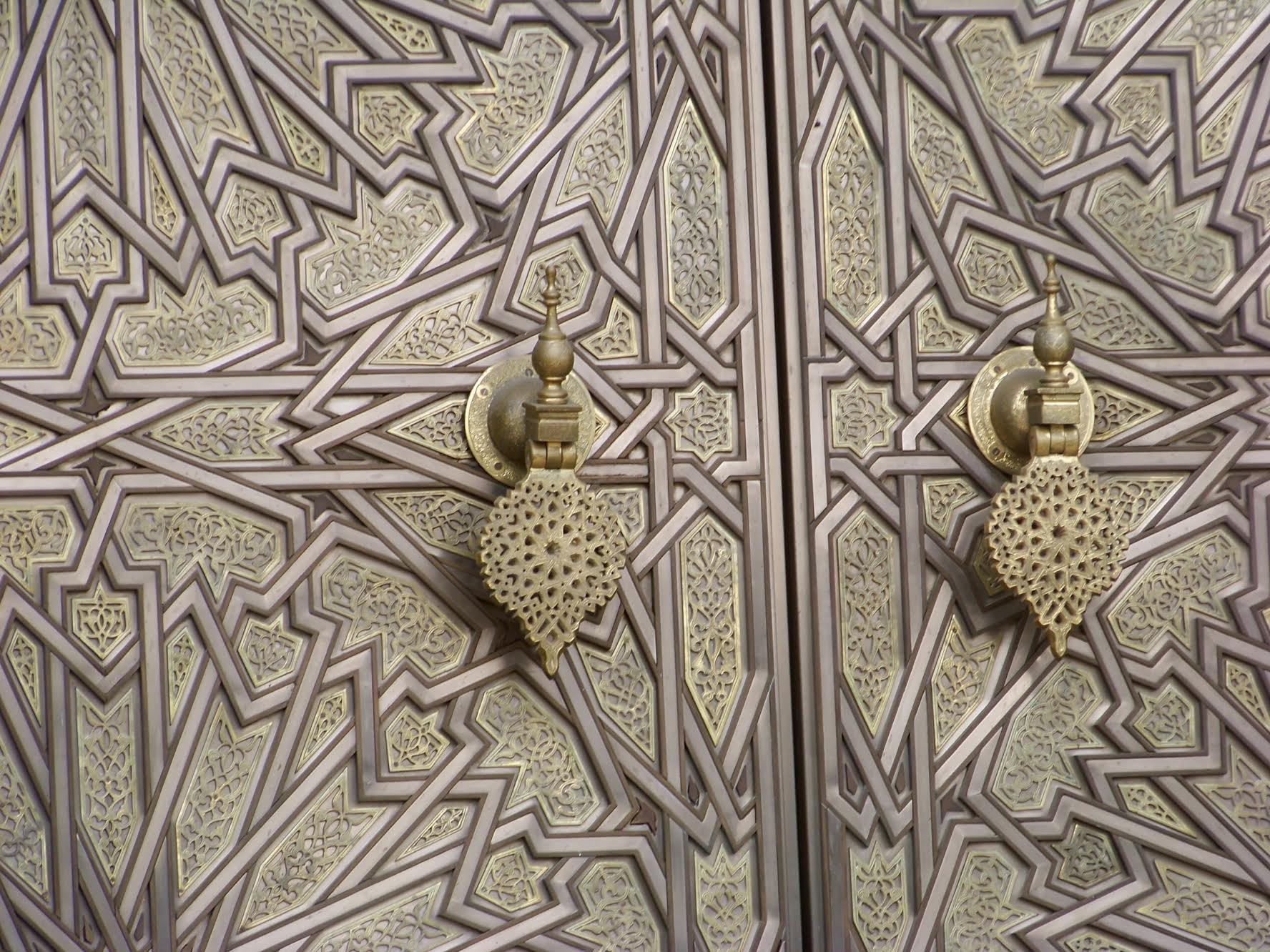     Photo by Celene BarreraPerfect set of patterns - door handles at the Moroccan president's palace in Casablanca.&nbsp; 