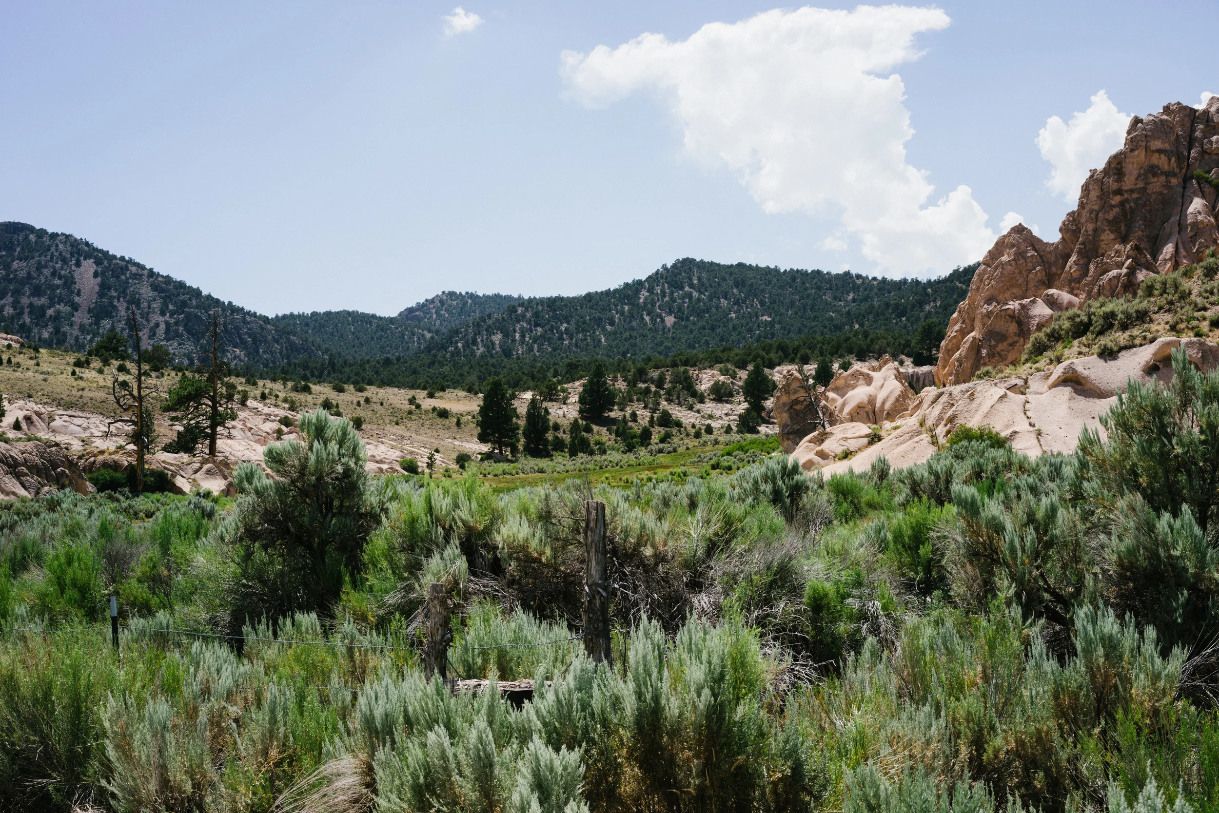 Along the byway are beautiful sights of the mountains spanning across the Great Basin