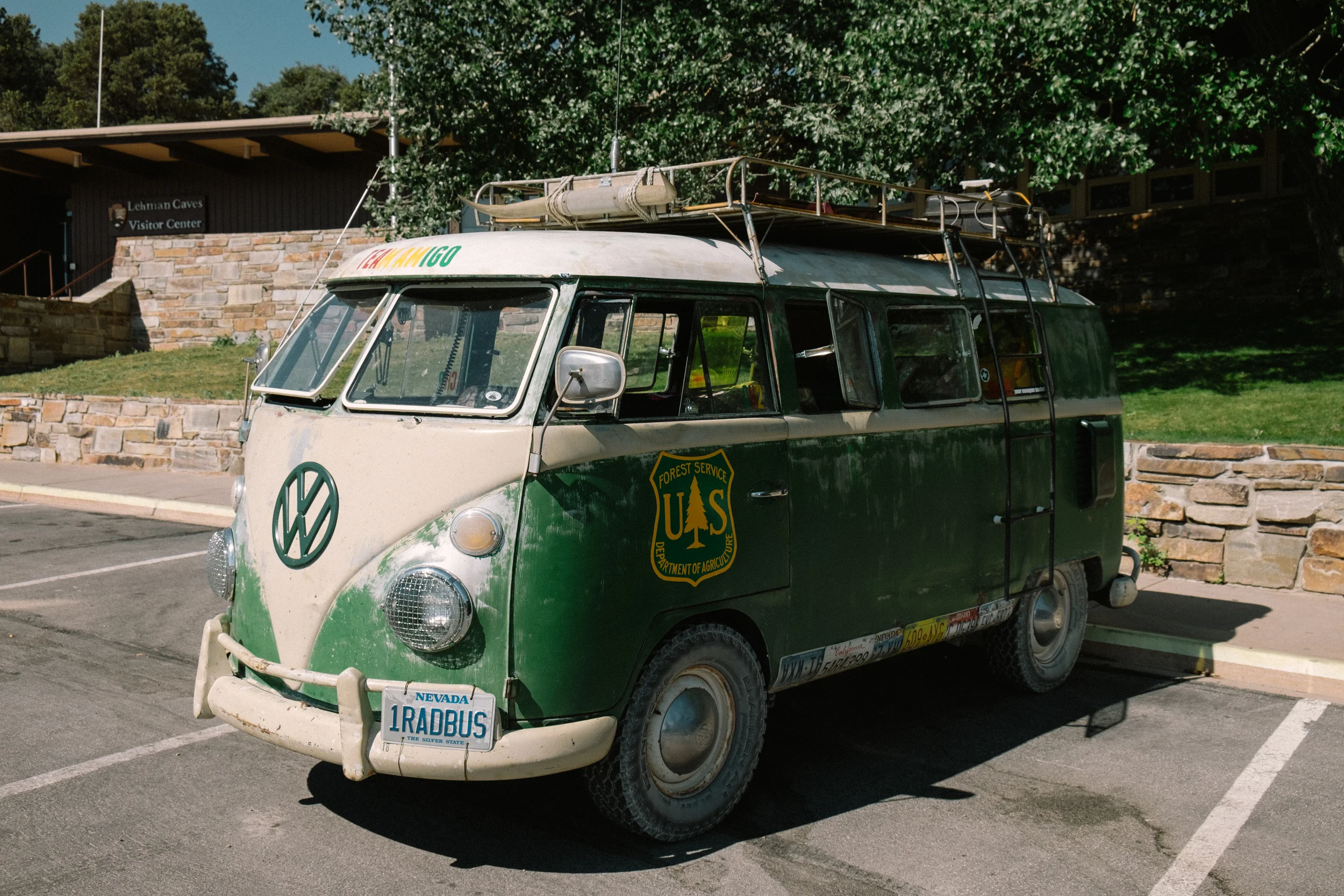 Back at the Lehman Visitor Center we found this very rad bus.