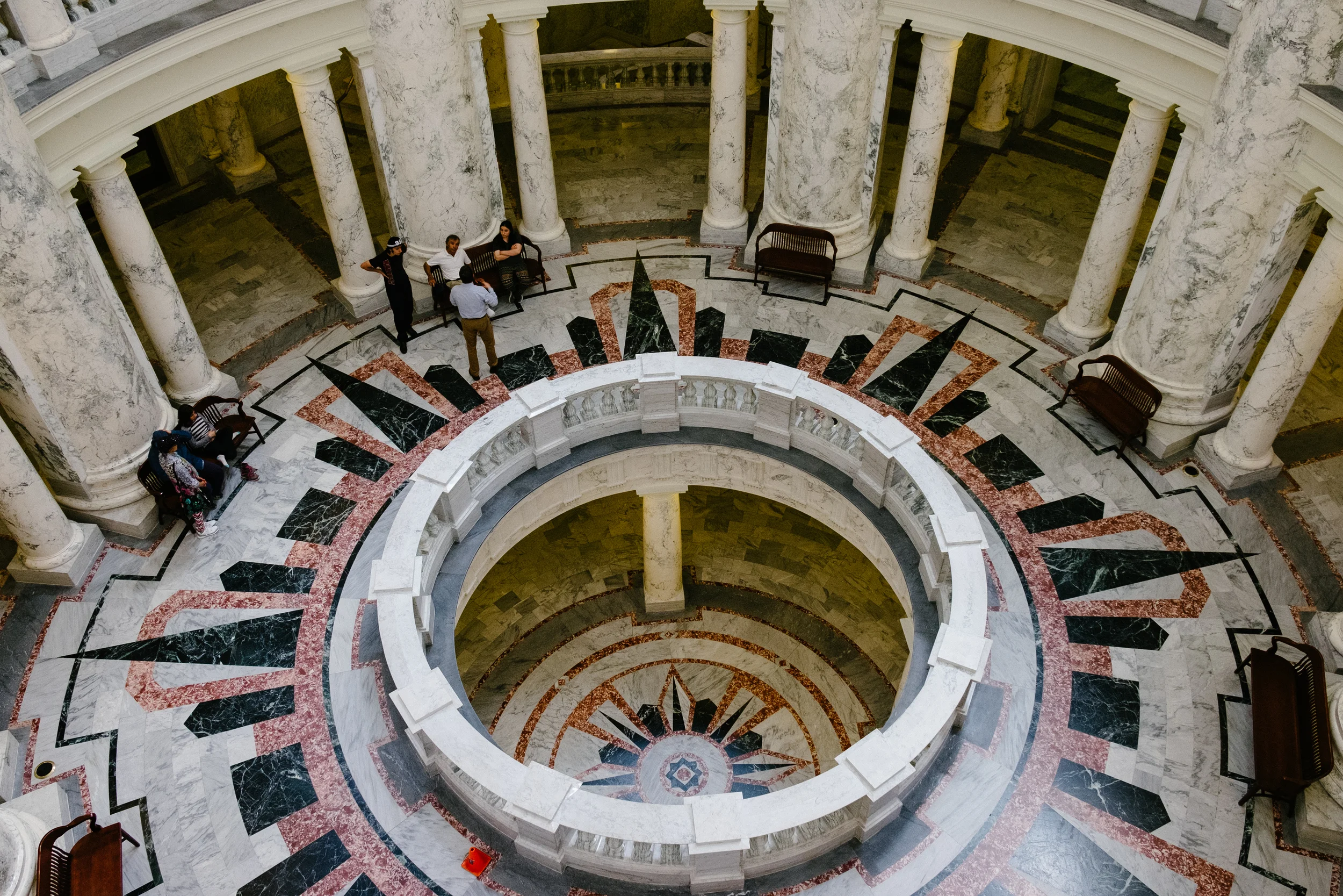 A look at the center of the capitol building from the top floor.